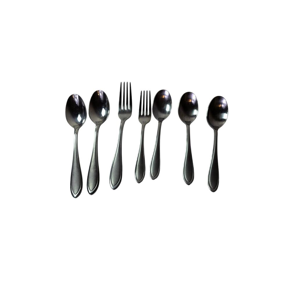 CAMBRIDGE Cadence Satin Stainless Dinnerware Mixed Lot 7 pieces